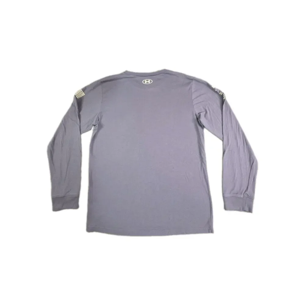 Under Armour T Shirt Young Size XL Long Sleeve Project Rock Purple Camo C39-20